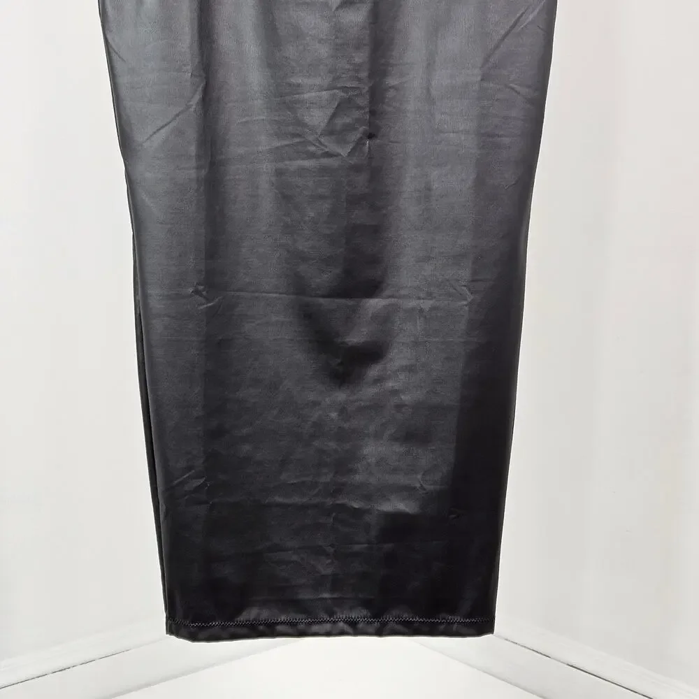 Skims Faux Leather Skirt Swim Cover-Up Long Black |‎ Women's XL | MINOR FLAWS